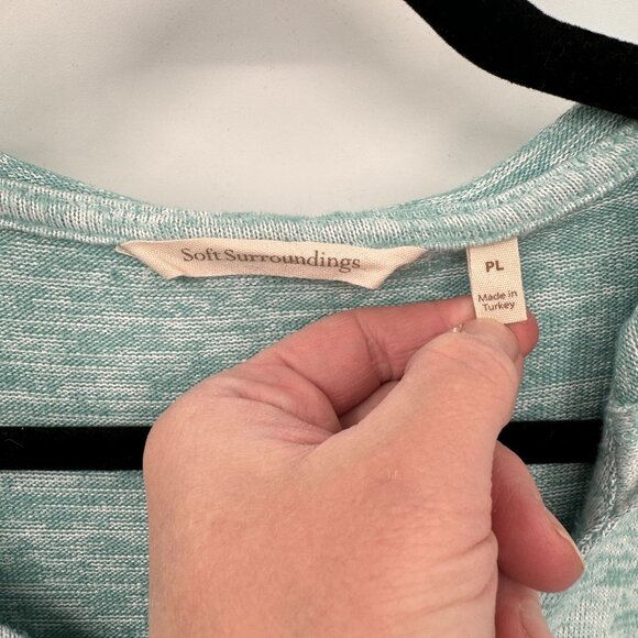 Soft Surroundings Sweater Dress Womens‎ Petite Large Blue Polyester Cotton Hood - Picture 5 of 8